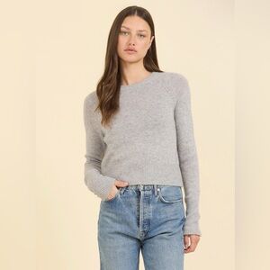 One Grey Day Blakely Cropped Cashmere Sweater Size M NWT $268